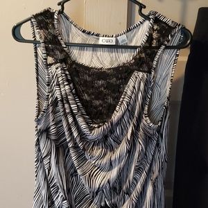 Sleeveless top and capri dress slacks